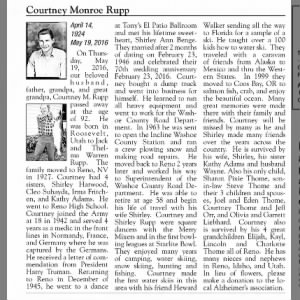 Rupp, Courtney Monroe Obituary